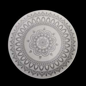 Cordon Bleu BIA Gray Medallion Salad Plates Set 4 Ceramic